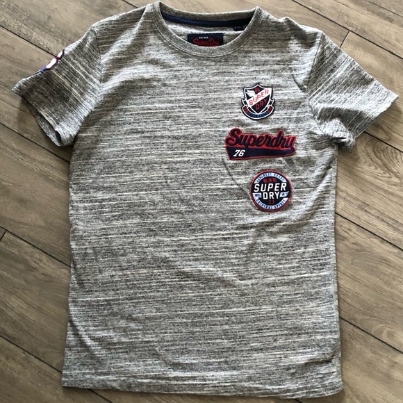SuprerDry Men’s Patches Gray Tee S - Picture 2 of 8